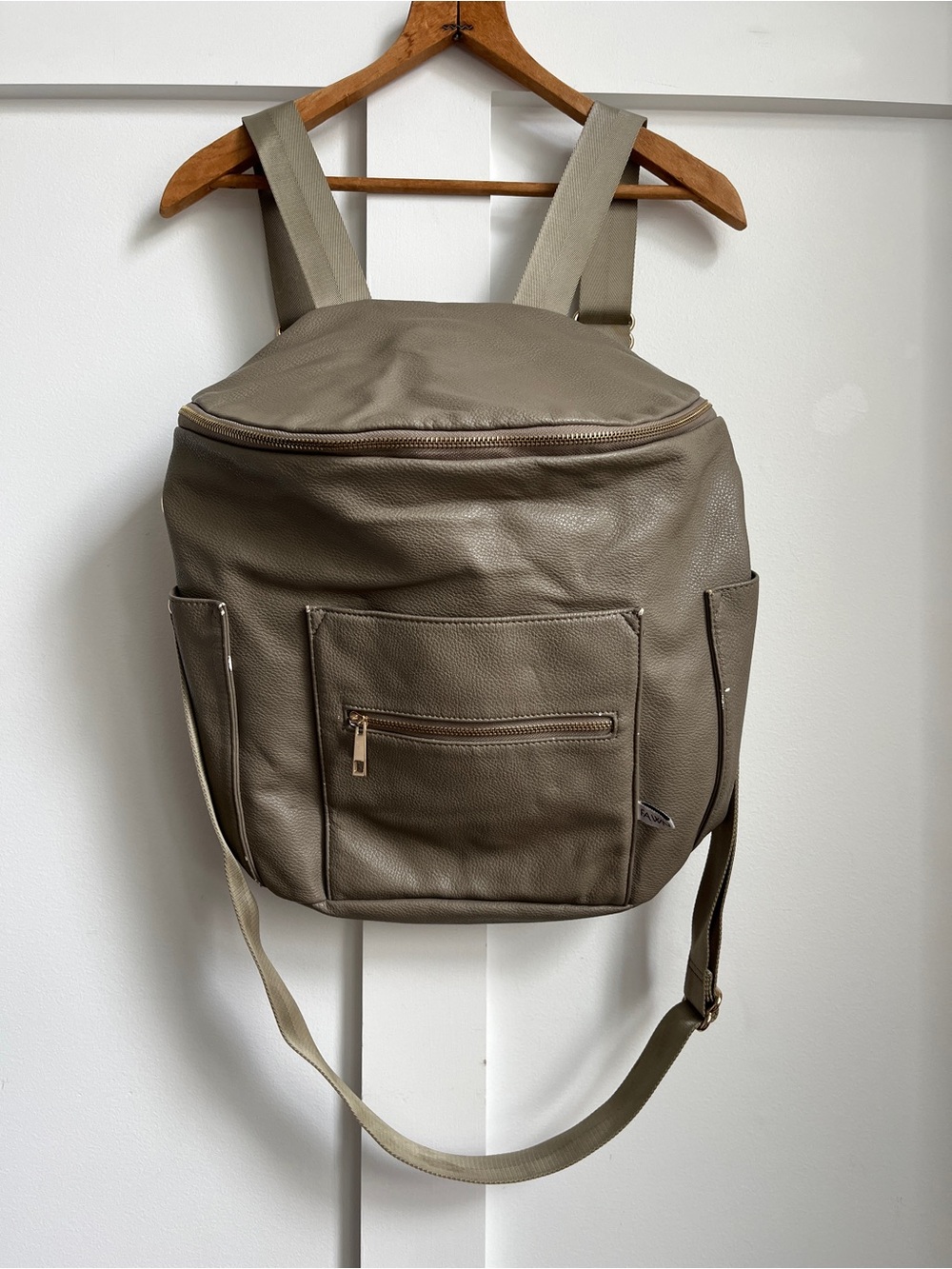 Fawn Design Taupe Baby Diaper Bag Gold Hardware Original Line